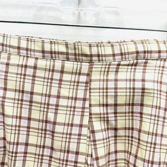 NWT GOODS FOR LIFE Juniors High Rise Plaid Yellow Brown Pleaded Skirt Size 17 - Picture 3 of 8
